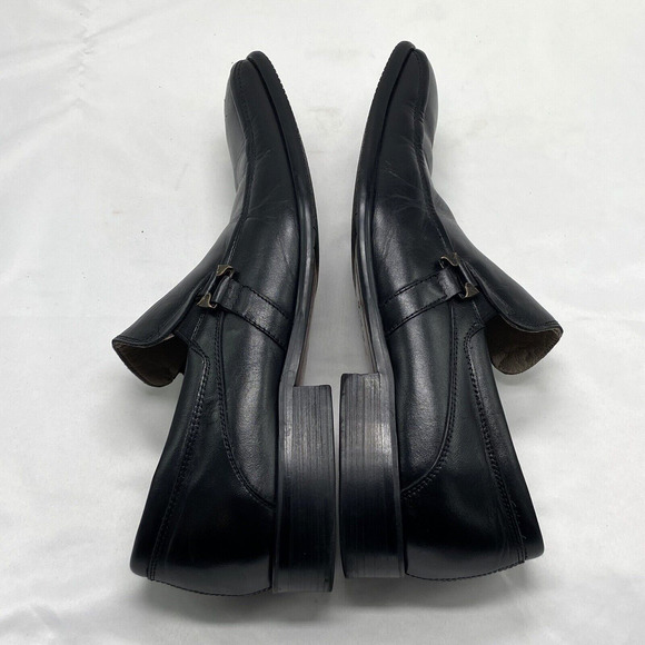 Vtg Artioli Black Mens Leather Dress Shoes Slip-on Loafers Italy Sz EU 41 US 8 main image 5